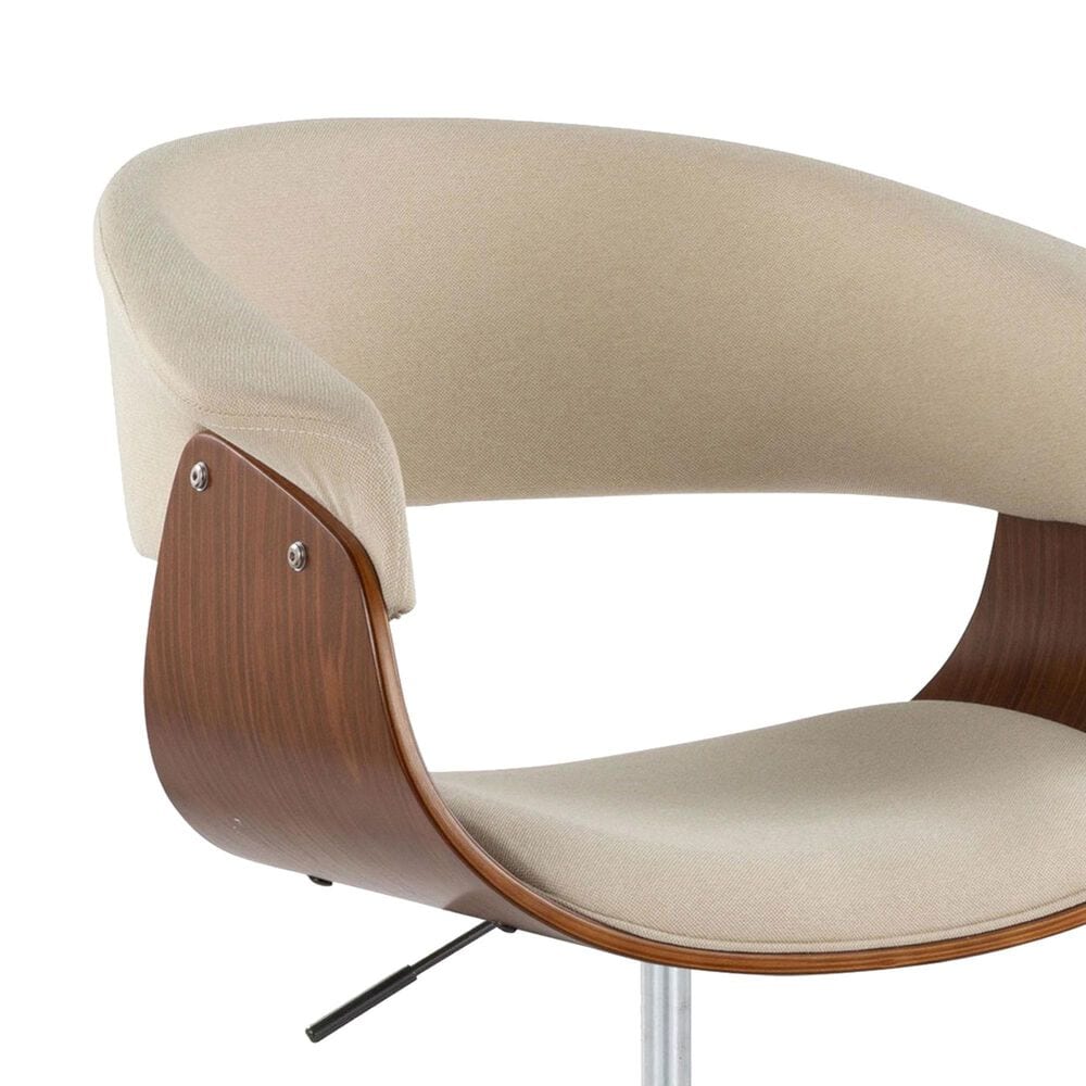 Lumisource Vintage Mod Office Chair with Cream Cushion in Walnut and Black, , large