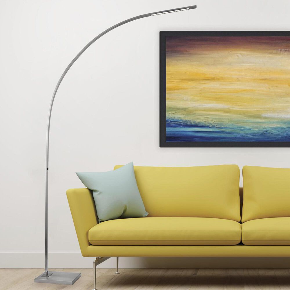 Adesso Sonic LED Arc Lamp in Brushed Steel, , large