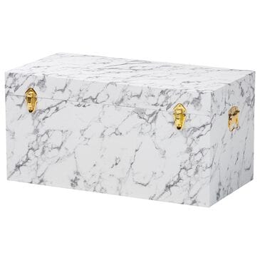 Baxton Studio Brenta Lift-Top Storage Trunk in White and Grey, , large