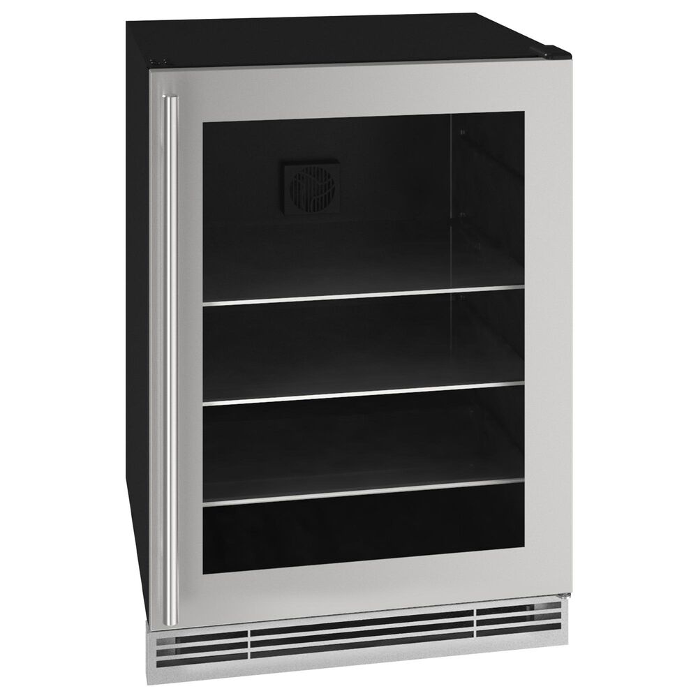 U-Line 5.7 Cu. Ft. Beverage Center with Glass Door in Stainless Steel, , large