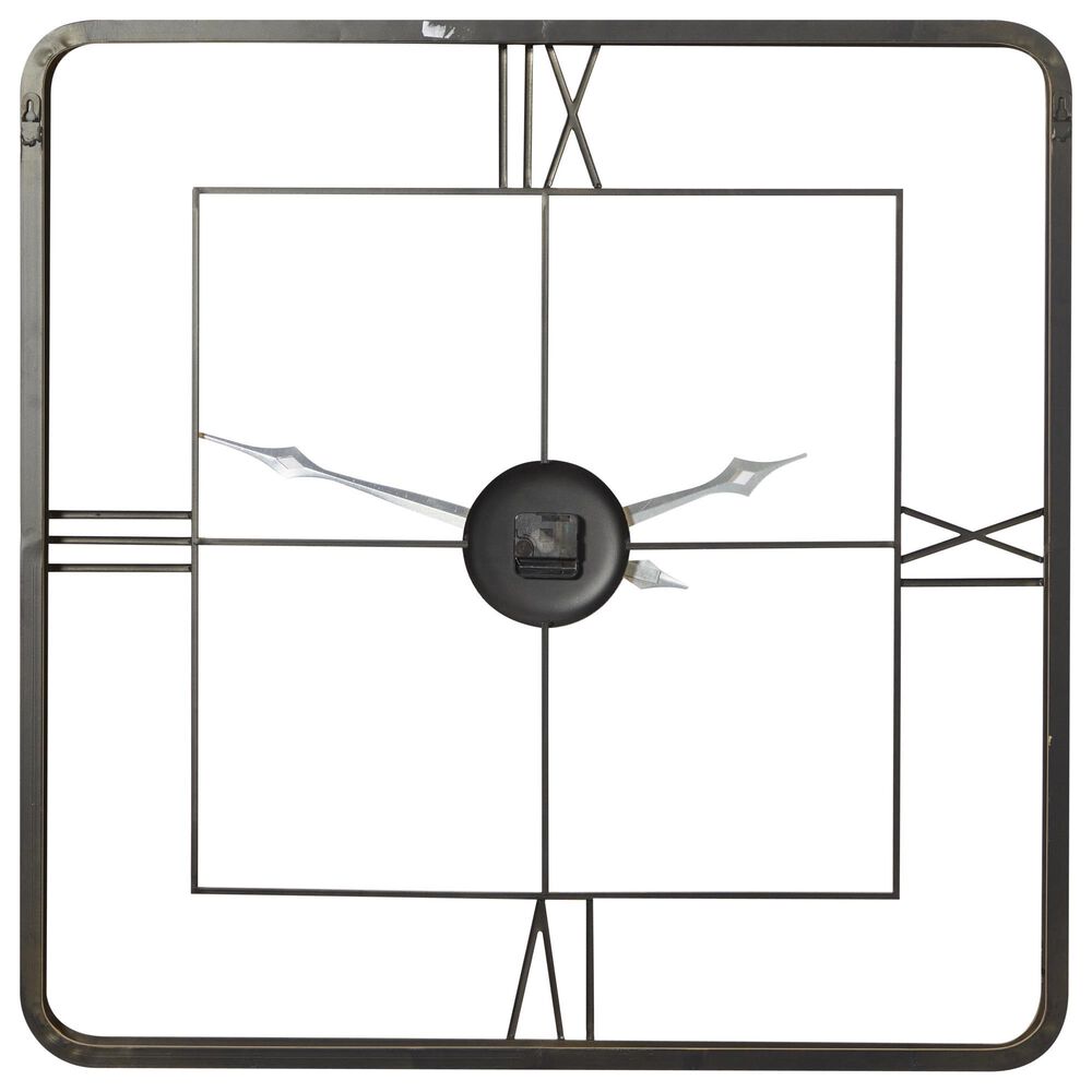 Maple and Jade Open Frame Decorative Wall Clock in Satin Gold, , large