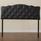 Baxton Studio Rita Queen Panel Headboard with Faux Leather Upholstered in Black, , large