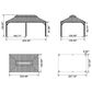 HOMLUX 20-ft x 12-ft Permanent Hardtop Gazebo in Grey with Hardtop Roof (Screen Included), , large