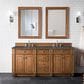 James Martin Vanities Bristol 72" Double Bathroom Vanity in Saddle Brown with 3 cm Parisien Bleu Quartz Top and Rectangular Sinks, , large