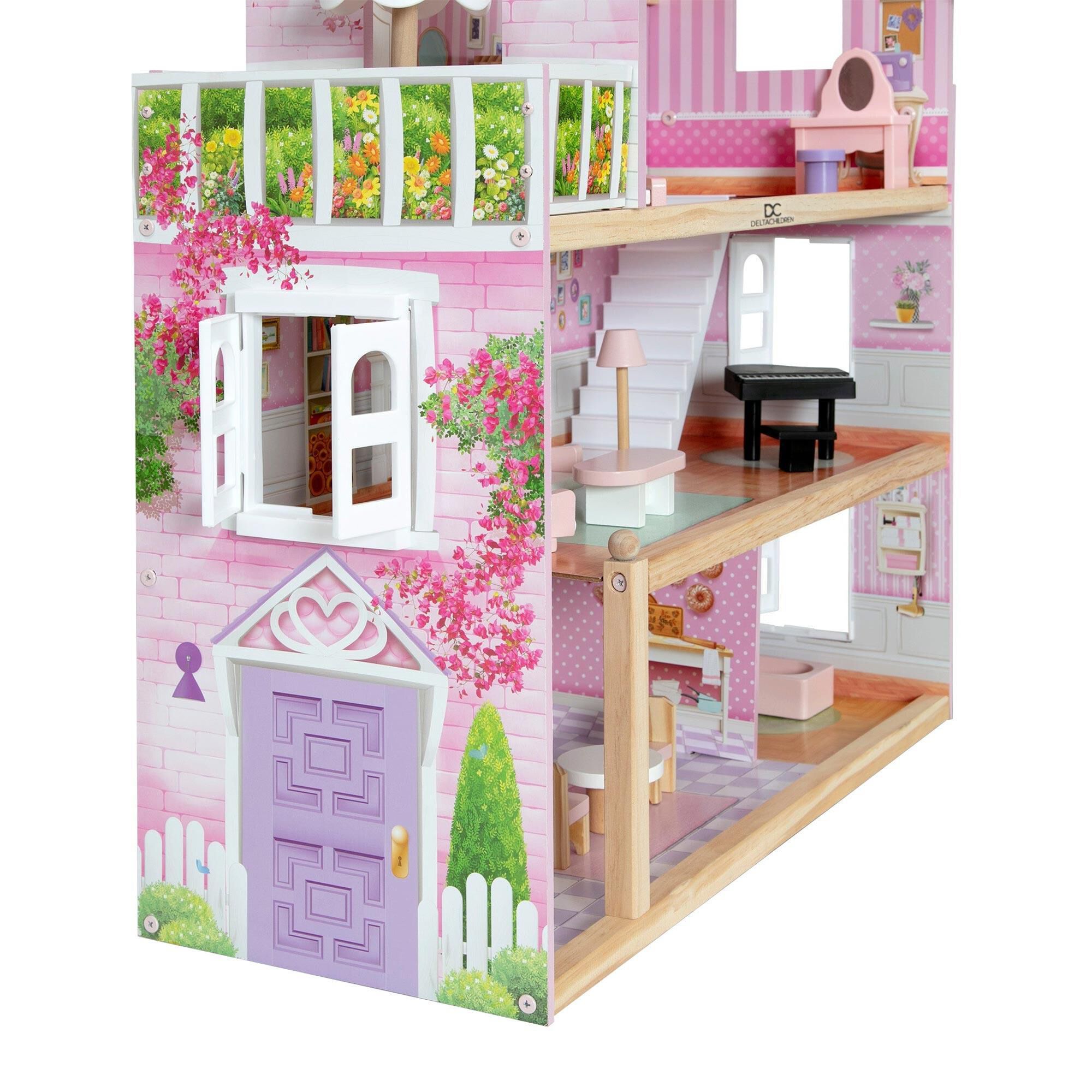 Delta Children Little Gem Dollhouse with 3-Story and 4 Rooms