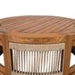 Hearth and Haven Outdoor Round Acacia Wood Coffee Table with Handwoven Rope Accents in Natural, , large