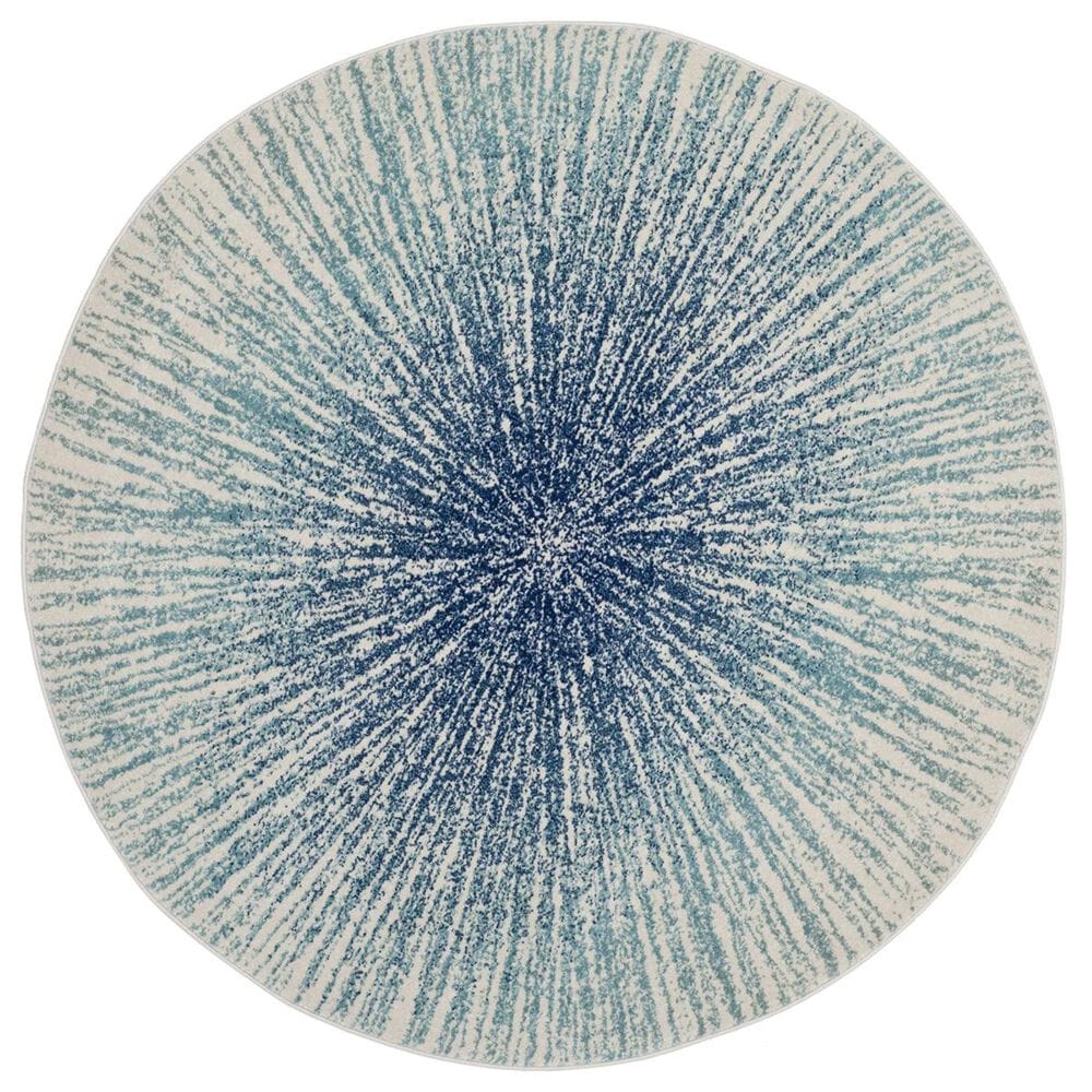 Safavieh Evoke EVK228A 3" Round Royal and Ivory Area Rug, , large