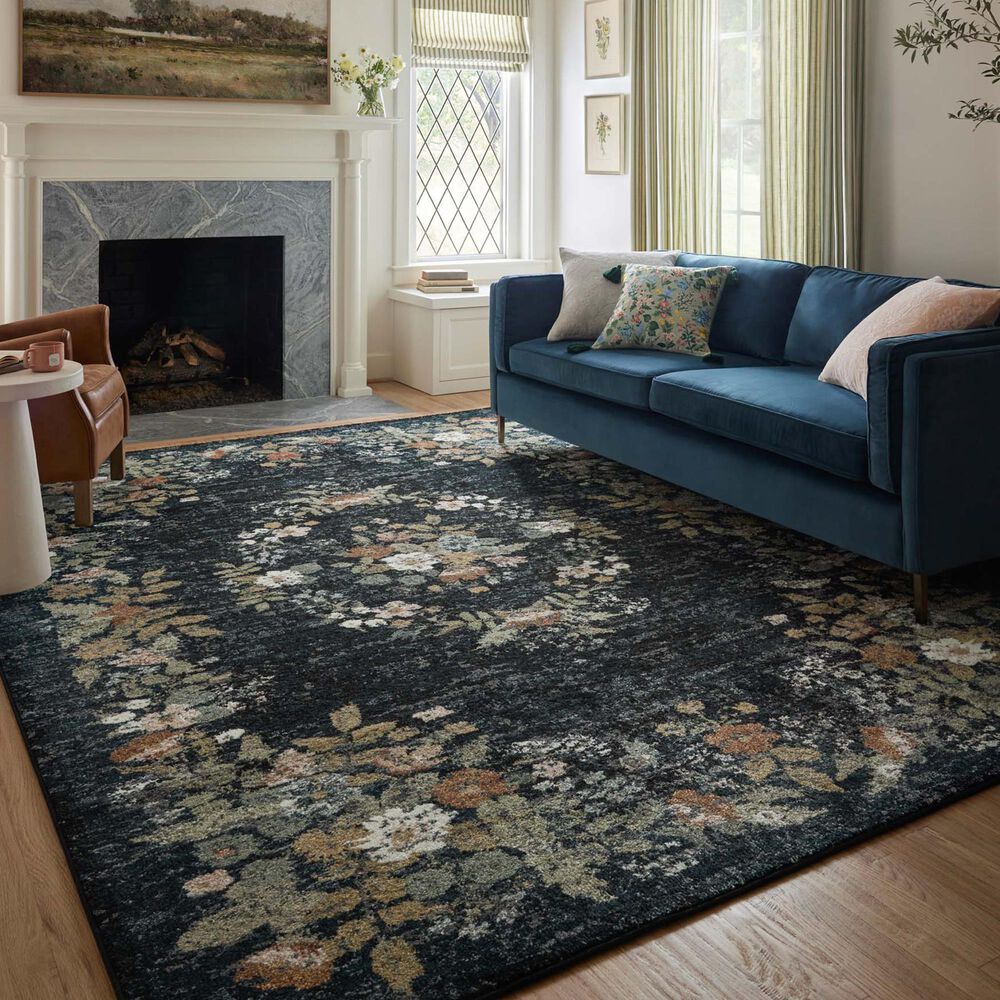Rifle Paper Co. x Loloi Laurel Strawberry Fields 9&#39;2&quot; x 12&#39;2&quot; Navy Area Rug, , large