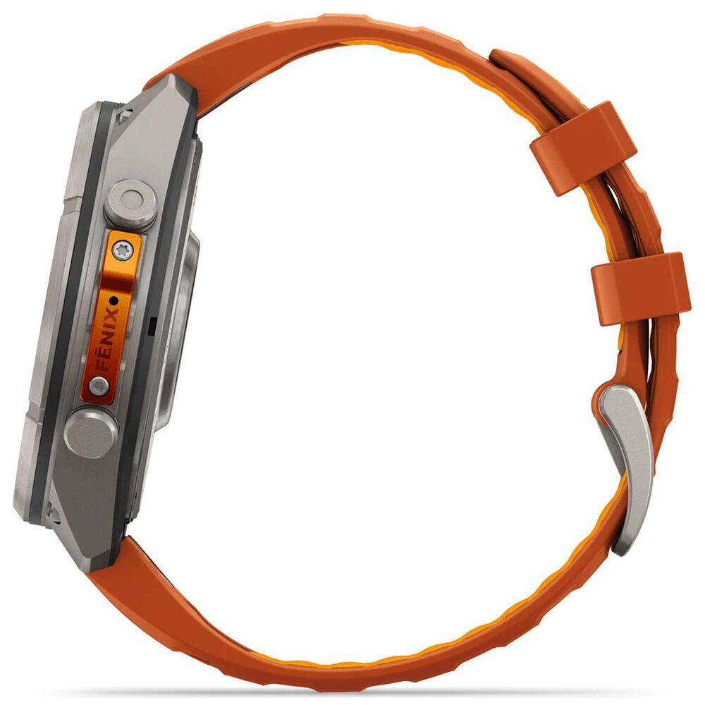 Garmin fenix 9 Pro Smartwatch 47mm Titanium with Autumn Orange and Spark Orange Silicone Band, , large