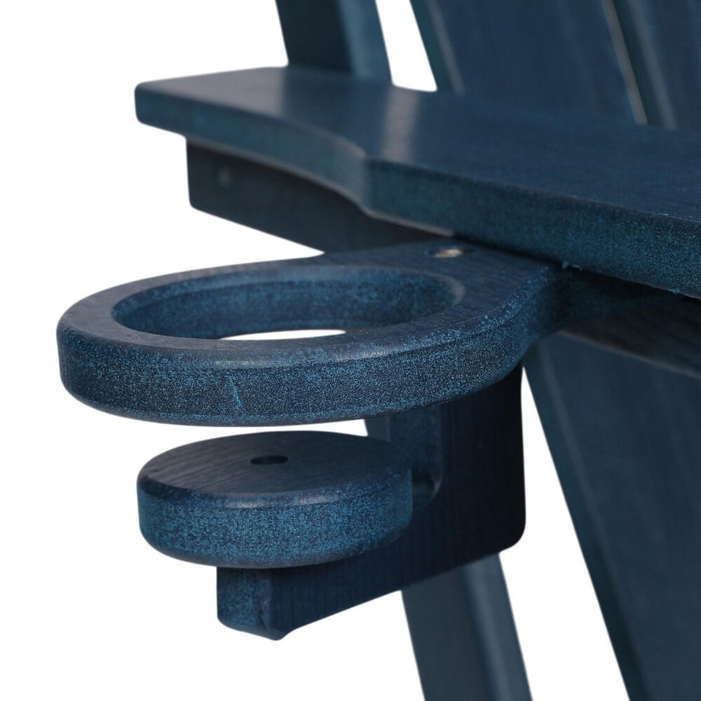 Hearth and Haven 34" Outdoor Folding Adirondack Chair with Cup Holder in Navy Blue, , large