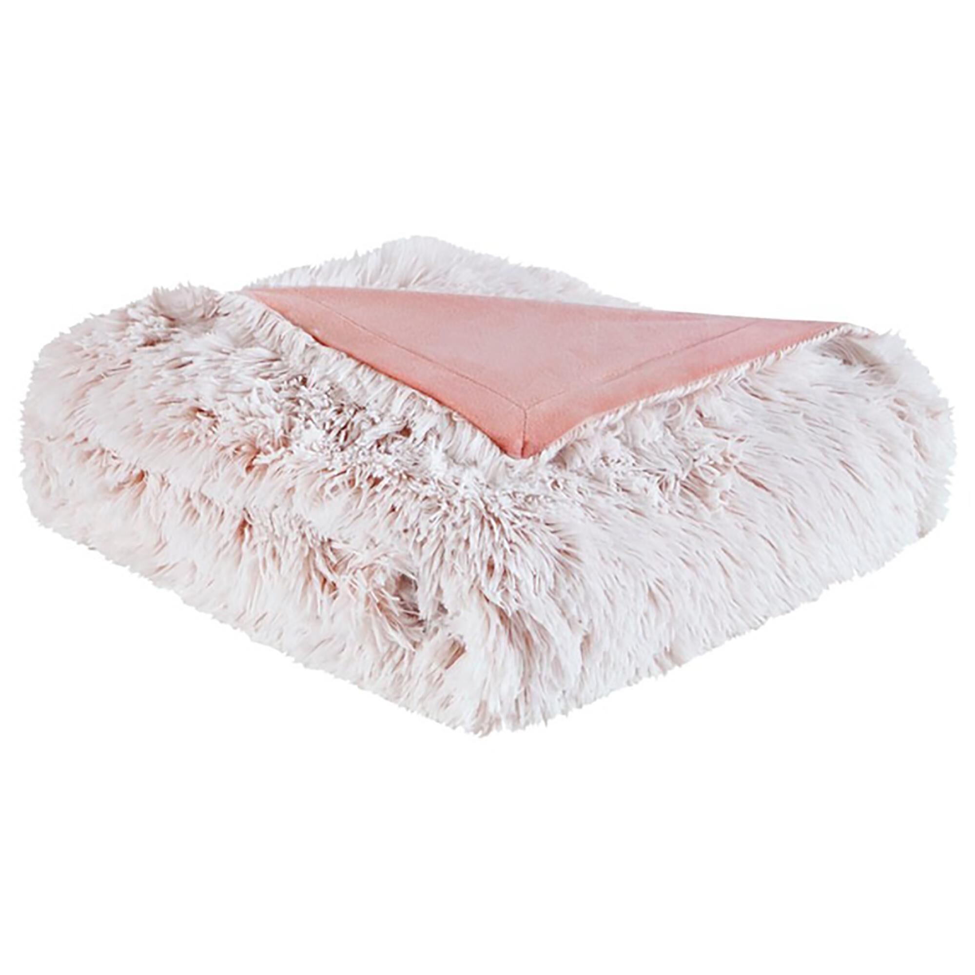 Blush faux sales fur throw