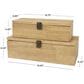 Maple and Jade 2-Piece Carved Linear Decorative Box Set in Light Brown, , large