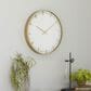 Maple and Jade Decorative Wall Clock in Matte Gold and White, , large