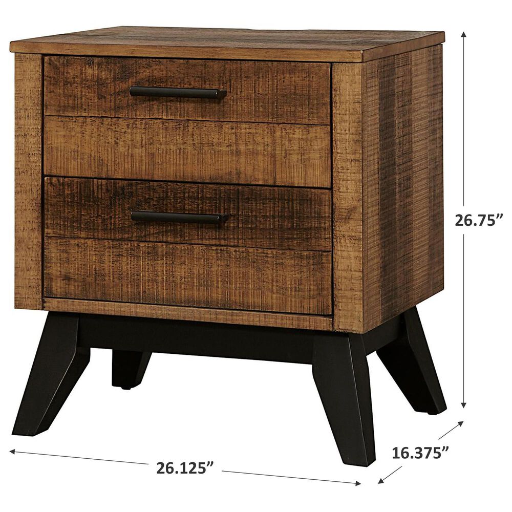 Eastern Shore Urban Rustic 2 Drawer Nightstand in Brushed Wheat, , large