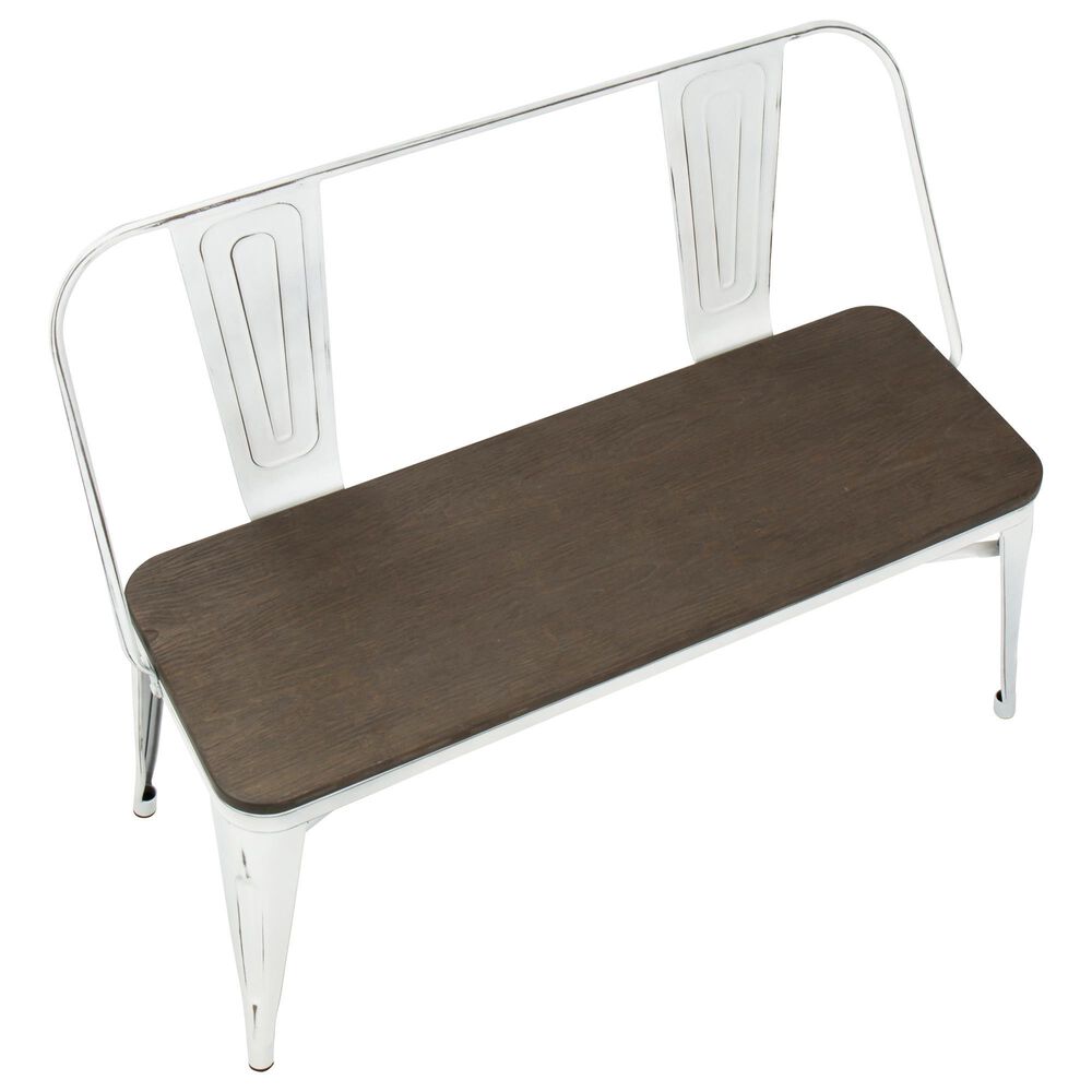 Lumisource Oregon Bench in Espresso and White, , large