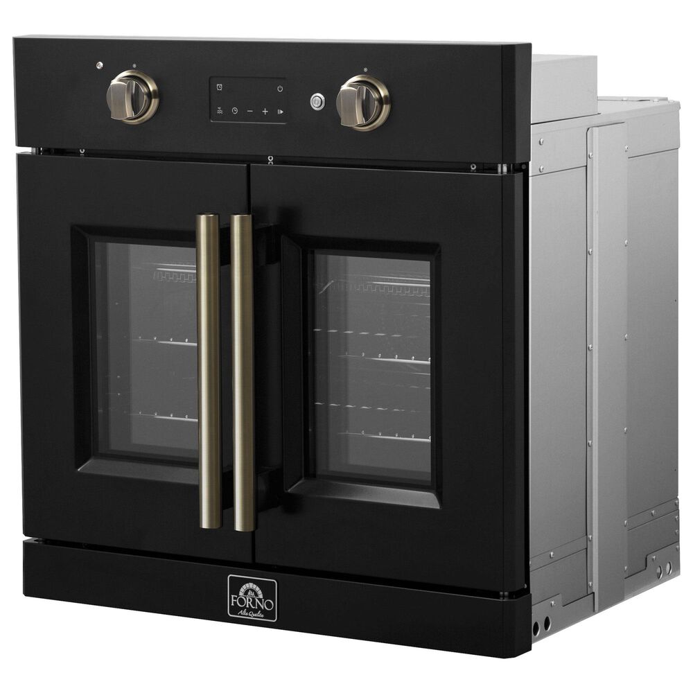 Forno Asti 30" Single Electric Wall Oven with French Door in Black, , large