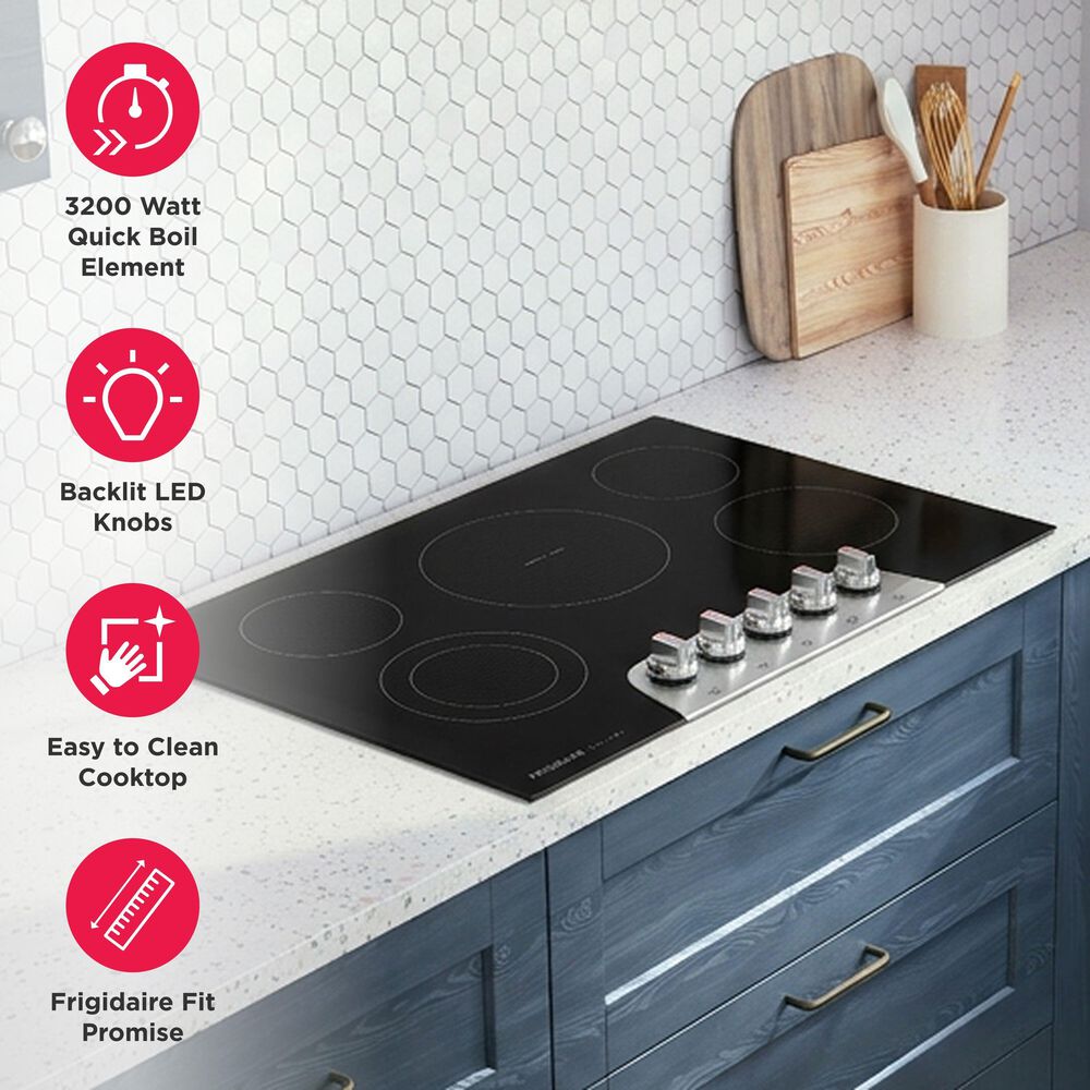 Frigidaire Gallery 30" Electric Cooktop with 5 Element in Black Stainless Steel, , large