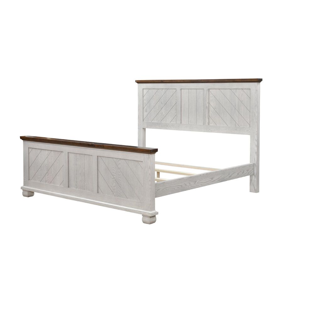 Briarwood Town Hall Queen Panel Bed in Turkish Coffee and Aged White, , large