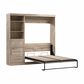 Bestar Pur 84" Full Murphy Storage Bed with 3-Drawer in Rustic Brown, , large