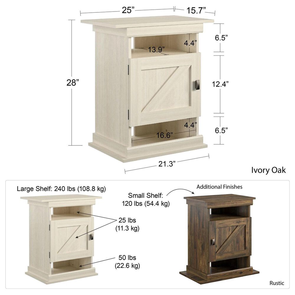 DHP Farmington Aquarium Stand in Ivory Oak, , large