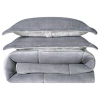 Pem America Truly Soft Cuddle Warmth 3-Piece Full/Queen Comforter Set in Grey