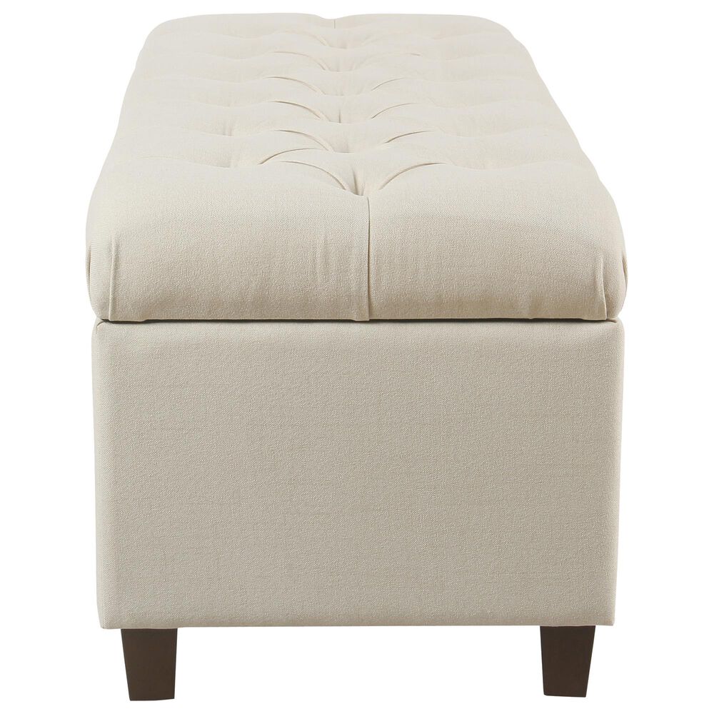 Kinfine Ainsley Storage Bench with Neutral Cushion in Dark Walnut, , large
