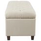 Kinfine Ainsley Storage Bench with Neutral Cushion in Dark Walnut, , large