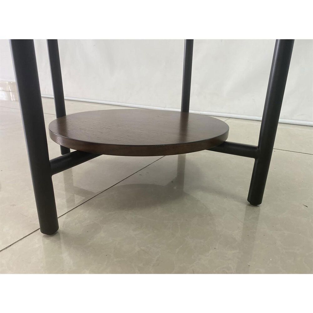 Shannon Hills Felix Round Side Table in Black and Walnut, , large