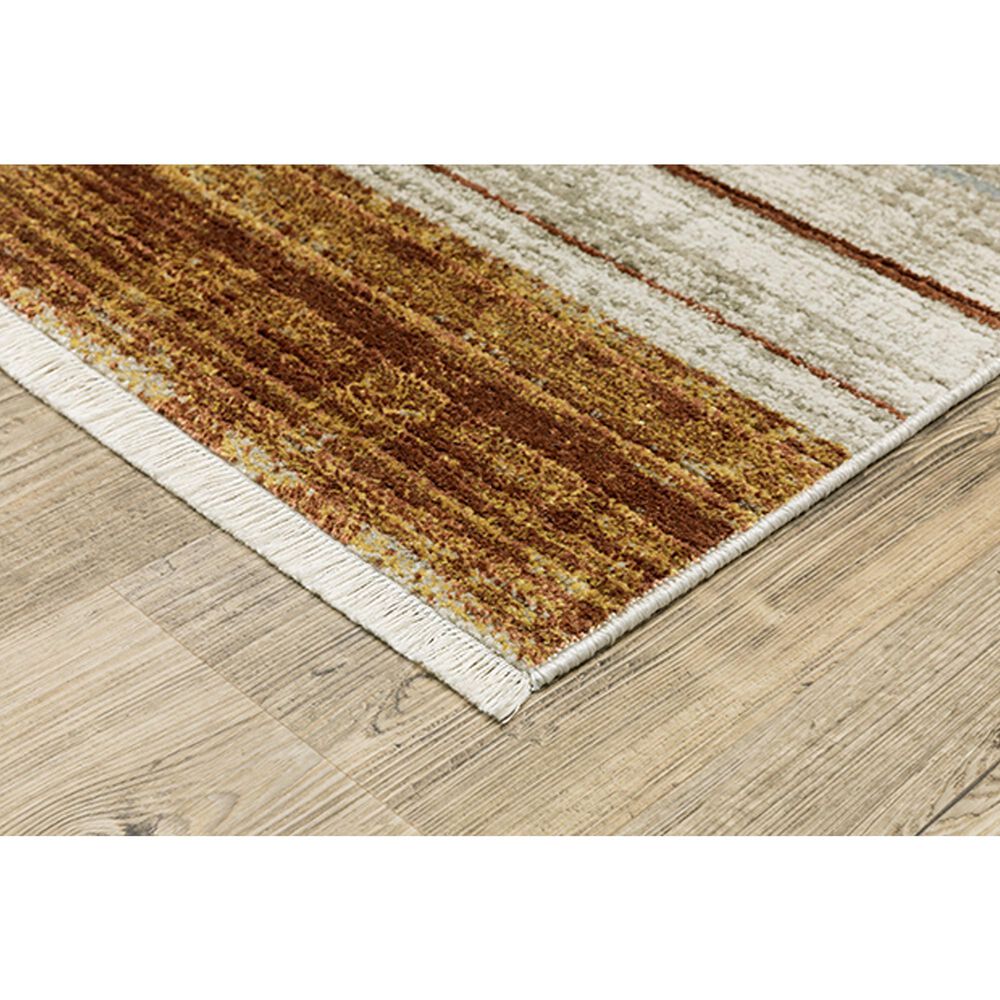 Oriental Weavers Bauer Geometric Lines 6&#39;7&quot; x 9&#39;6&quot; Rust Area Rug, , large