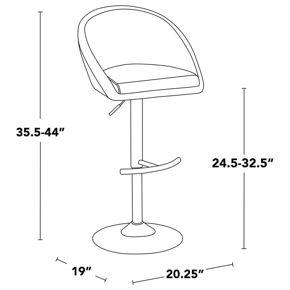 LumiSource Matisse Adjustable Swivel Barstool with Cream Fabric Upholstery in Gold (Set of 2), , large