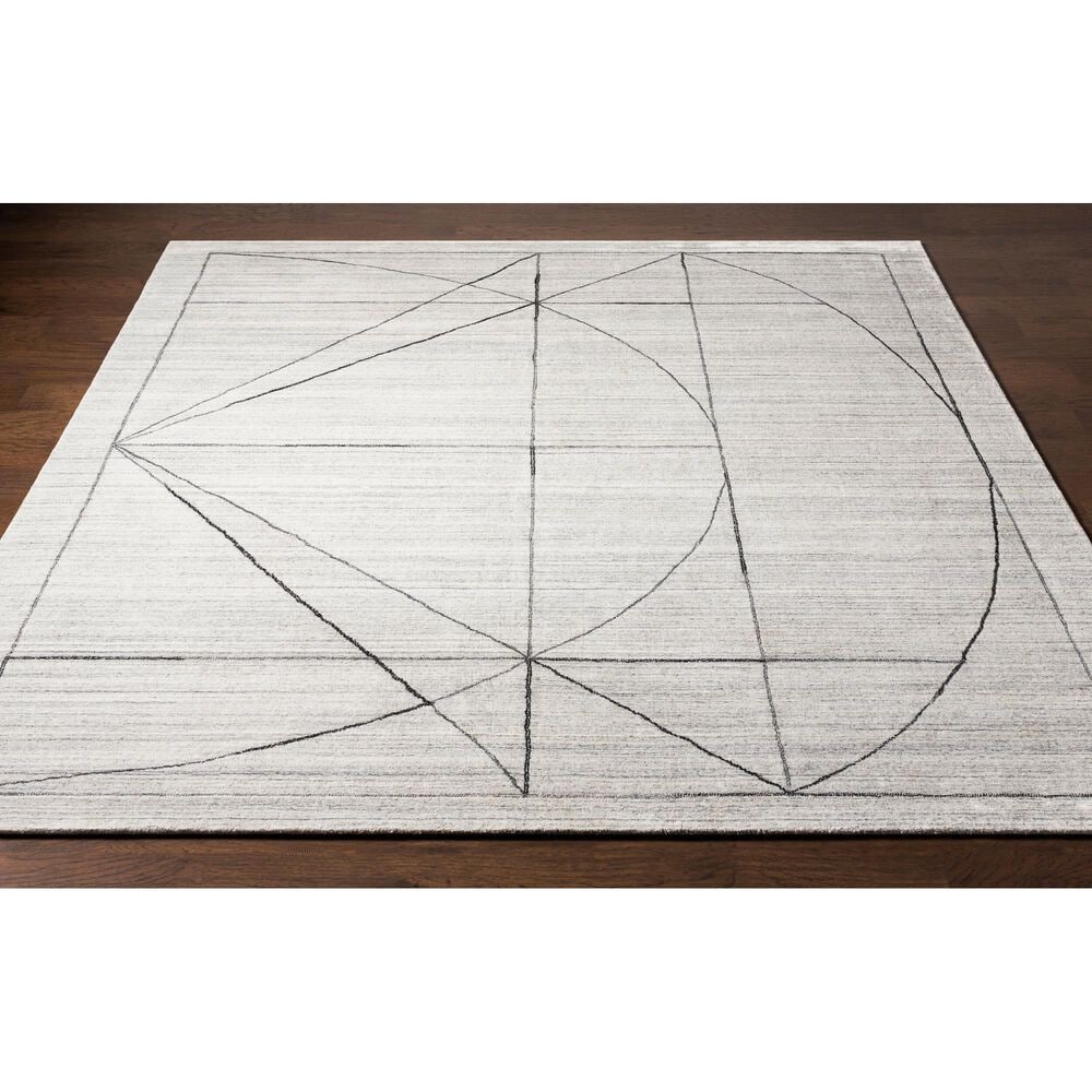 Surya Hightower Charcoal, White and Black 6&#39; x 9&#39; Area Rug, , large