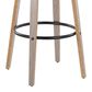 LumiSource Grotto 30" Swivel Barstool with White Faux Leather Upholstery in Light Grey and Black (Set of 2), , large