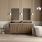 James Martin Vanities Brookfield 72" Double Bathroom Vanity in Pecan with 3cm Ethereal Noctis Quartz Top and Rectangular Sinks, , large