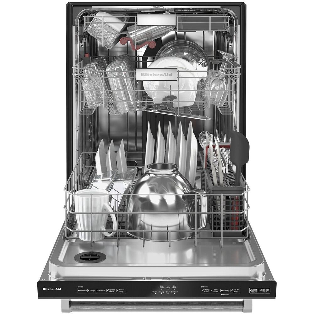 KitchenAid 24&quot; Built-In Bar Handle Dishwasher with FreeFlex 3rd Rack and Top Control in Black Stainless Steel, , large