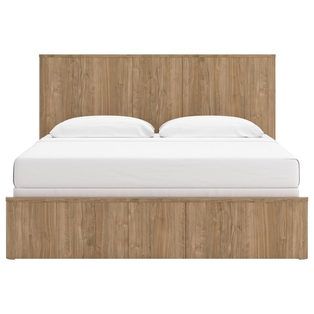 Ashley Gramburg King Panel Bed in Warm Brown, , large