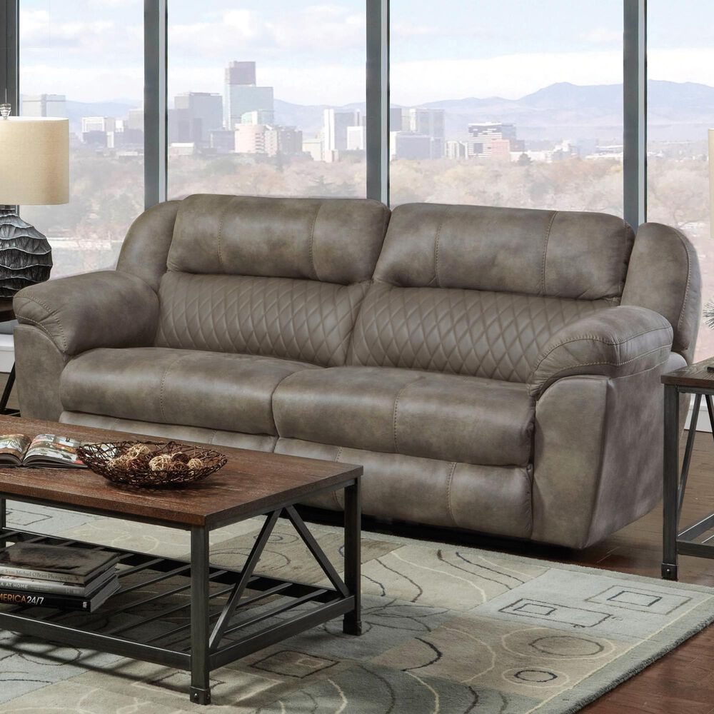 Catnapper Flynn Power Reclining Lay Flat Sofa with Power Headrest and Lumbar, Dual Heat and Massage in Fig, , large