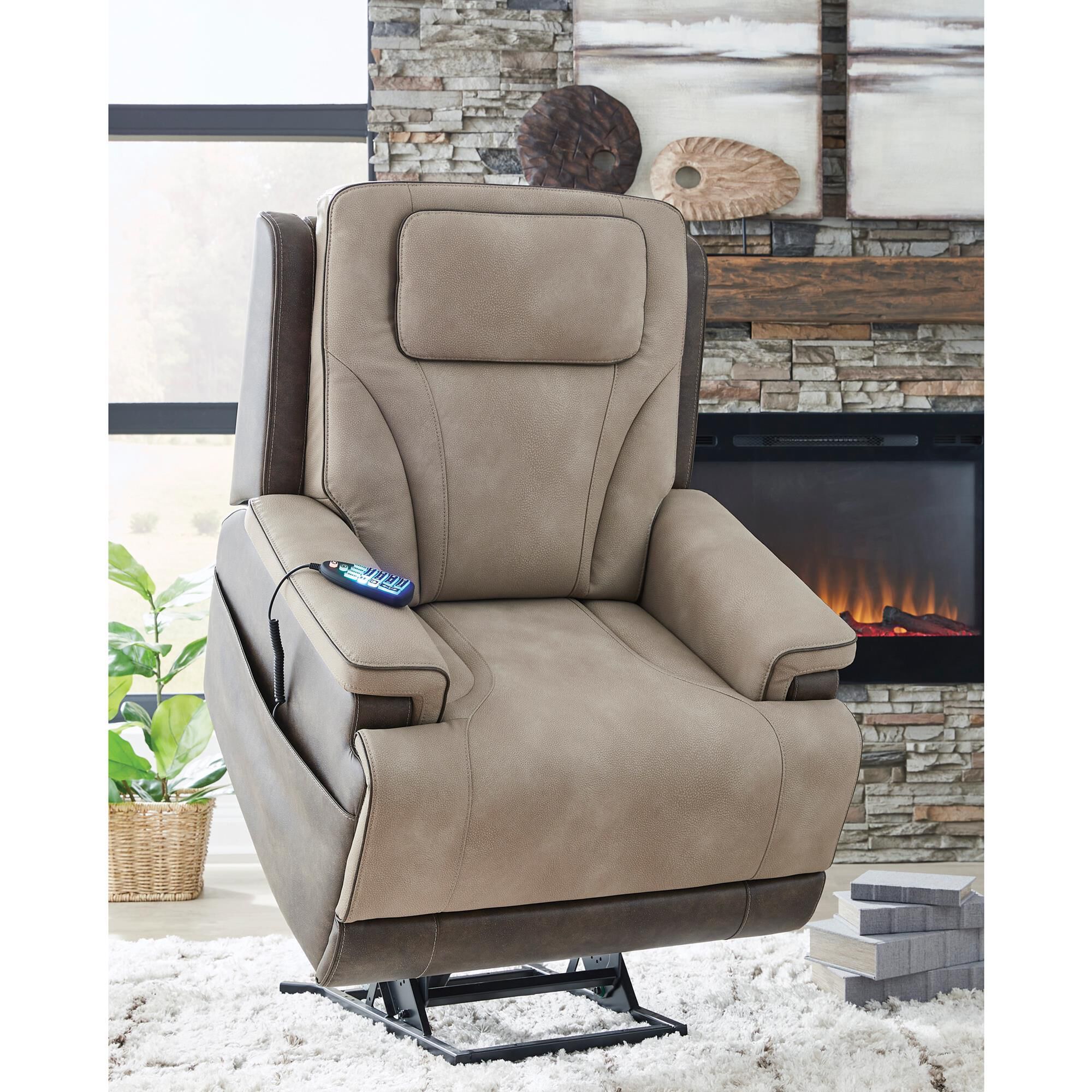 Ashley 4Z-Peaceful Pause Power Lift Recliner in Sand