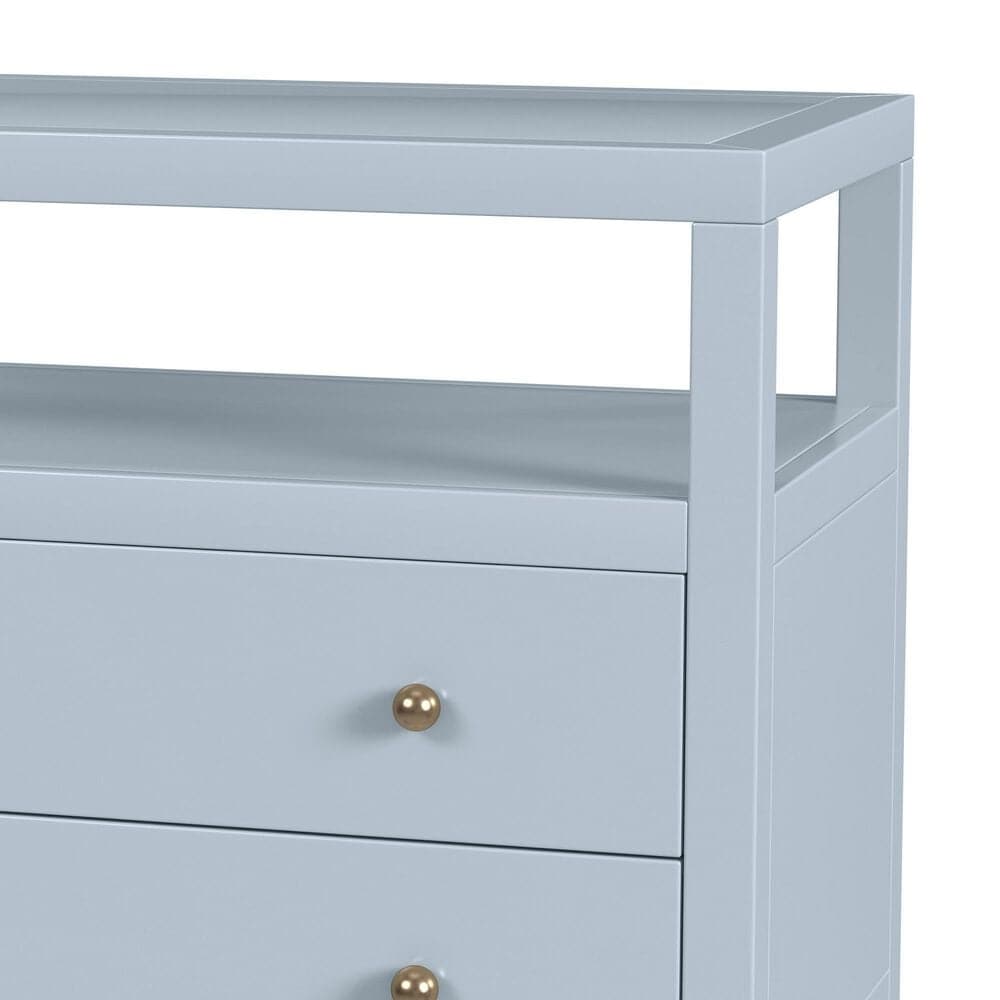 Butler Specialty Company Nora 2-Drawer Wide Nightstand with Open Shelf in Light Blue, , large