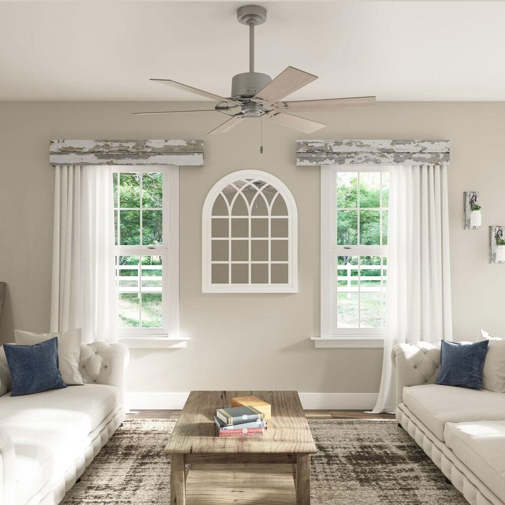 Hunter Gilrock 52&quot; Ceiling Fan in Matte Silver, , large