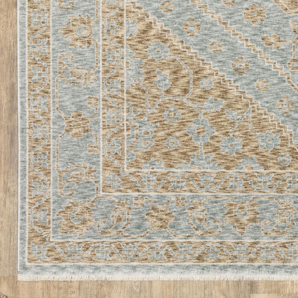 Oriental Weavers Echo Oriental Beige and Blue 3&#39;3&quot; x 5&#39; Area Rug, , large
