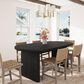 GARVEE 63" Oval Dining Table with Wood Base in Black - Table Only, , large