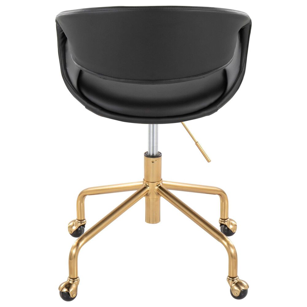 Lumisource Curvo Task Chair with Black Cushion in Gold, , large