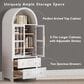 HOMLUX 71" Arched Kitchen Pantry Cabinet in White, , large