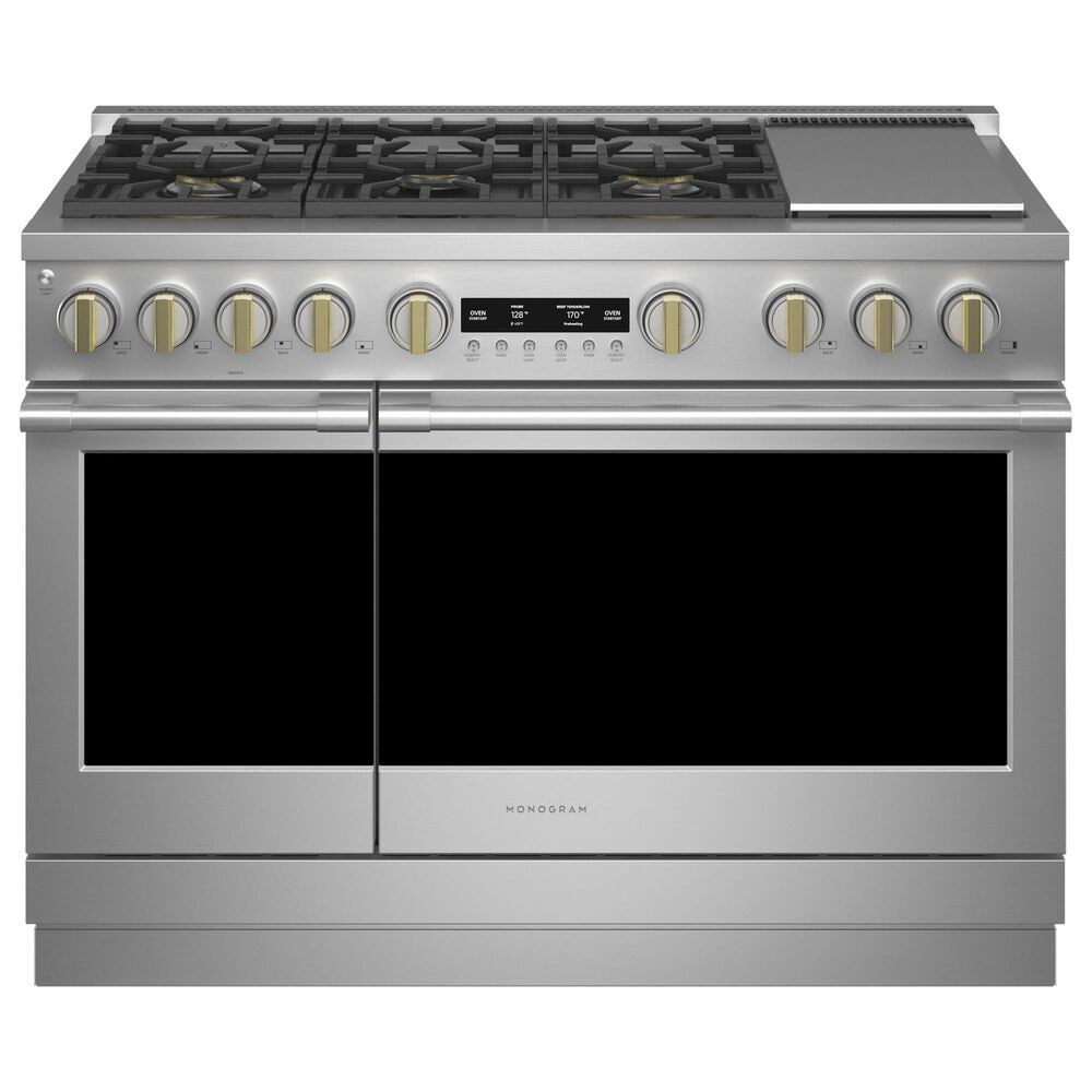 Monogram 48" Dual-Fuel Professional Range with 6 Burners and Steam Clean in Stainless Steel, , large