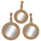Maple and Jade Rope Wall Mirror in Light Brown (Set of 3), , large
