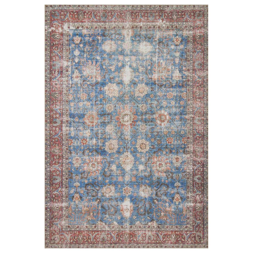 Loloi Loren LQ-01 7"6" x 9"6" Blue and Brick Area Rug, , large