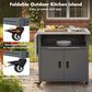 Hearth and Haven Outdoor Kitchen Island Cart with Dual Expandable Stainless Steel Tabletops in Gray, , large