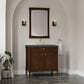 James Martin Kinnsden 36" Single Bathroom Vanity in Sable Oak with 3 cm Parisien Bleu Silestone Top and Rectangular Sink, , large