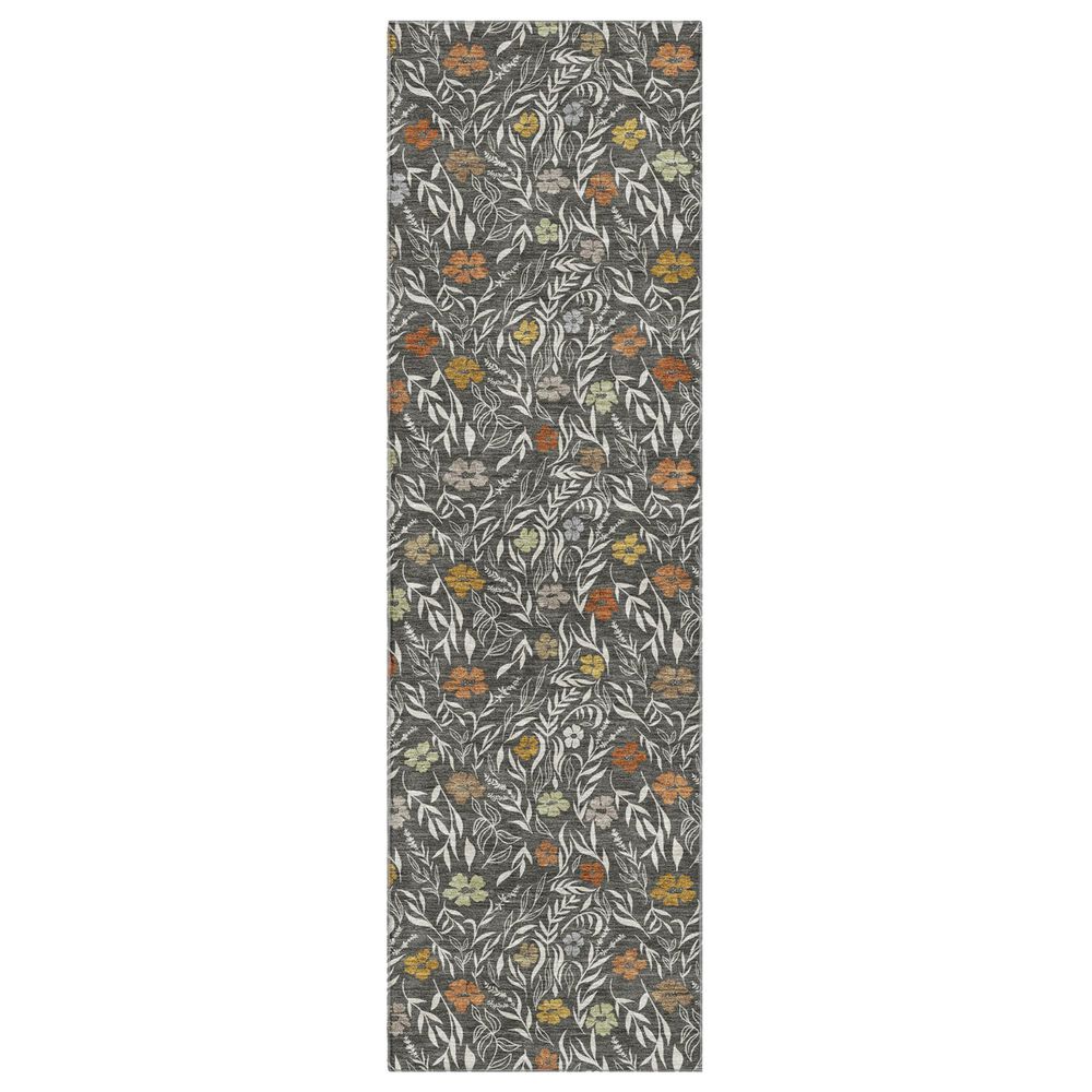 Dalyn Rug Company Soft Essentials Floral Graphite 2"3" x 7"6" Indoor/Outdoor Runner, , large