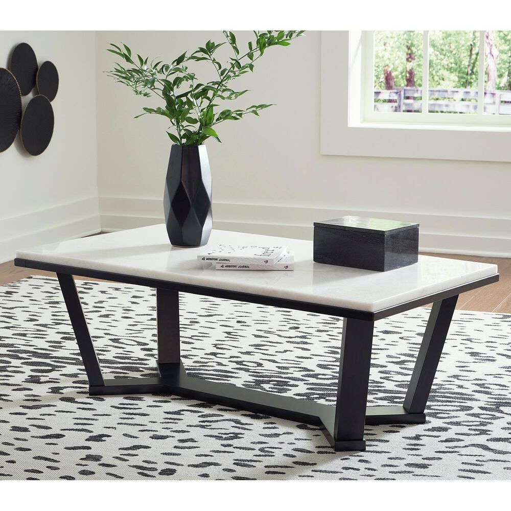 Ashley Frostead Coffee Table in White and Dark Espresso, , large